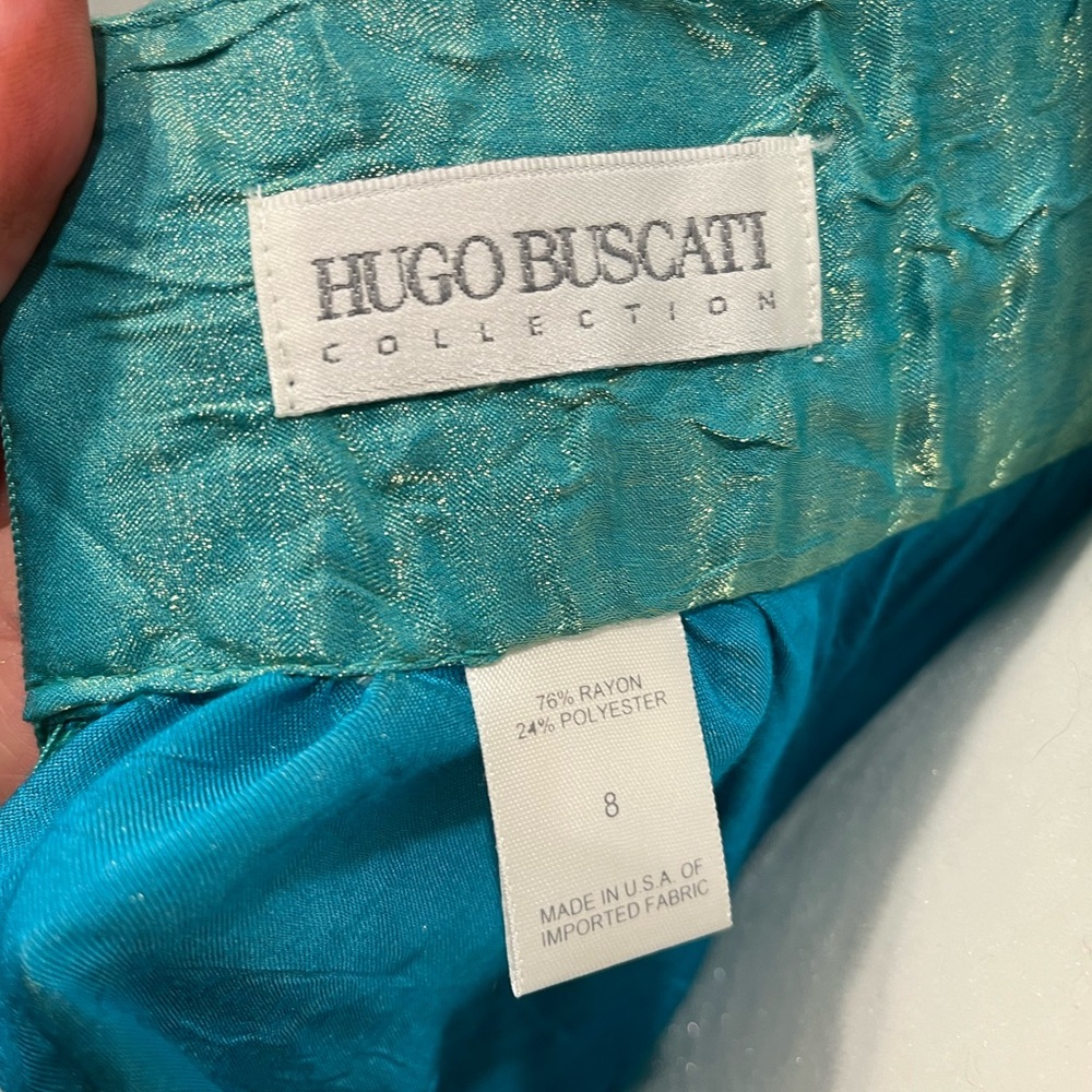Hugo Buscati Teal Long Dress skirt - Picture 3 of 5